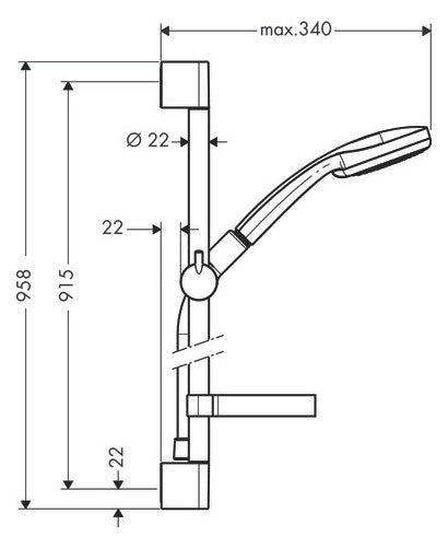 CROMA 100 Wandstangen-Set Vario Unica´C 900 mm