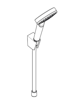 CROMETTA Wannen-Brause-Set 1jet 1250 mm, 14 l/min, weiß/chrom