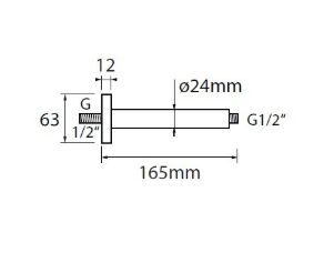 DIANA L200 Deckenhalter, mit Rosette 165 mm