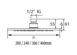 DIANA L200 Kopfbrause 6 mm rund
