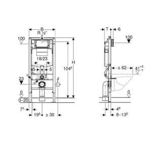 GEBERIT DUOFIX für Wand-WC 112 cm,Sigma UP-Spk. 12 cm
