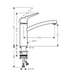 LOGIS Spültischmischer 160 schwenkbar 360°