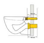 WC-Anschluss-Set kompl. m. Spülrohr 90mm Ablaufstutzen, Dichtungen u. Befestigung