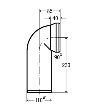 WC-Anschlussbogen 90°